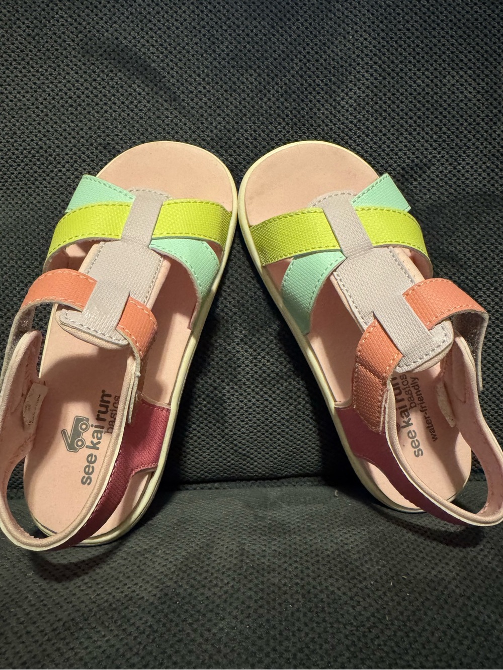 See Kai Run Colorblock Kids Sandals in Pink, Mint, Lime & Coral